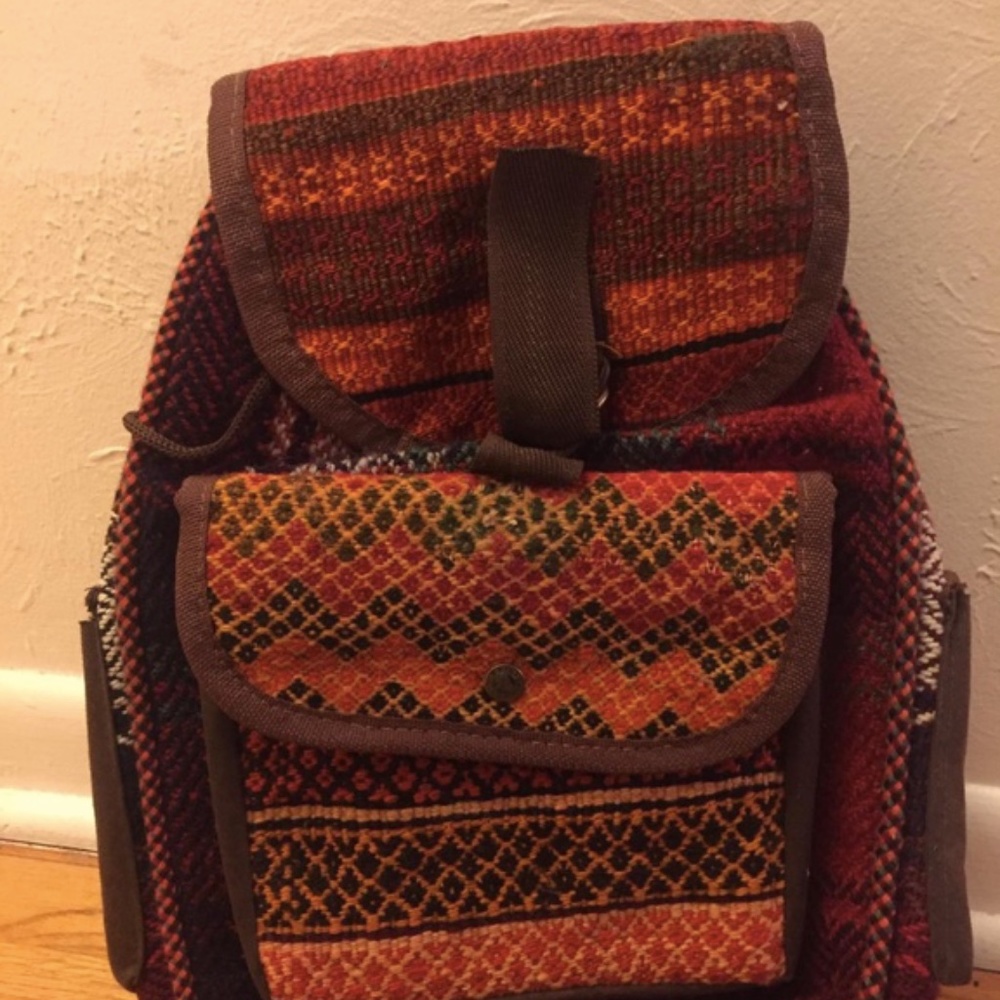 Vintage Retro Hand Wooden backpack